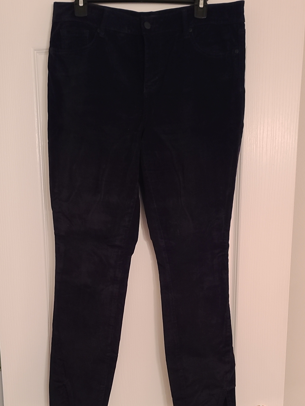 NYDJ Ami Skinny Velvet Black Pants Size 12